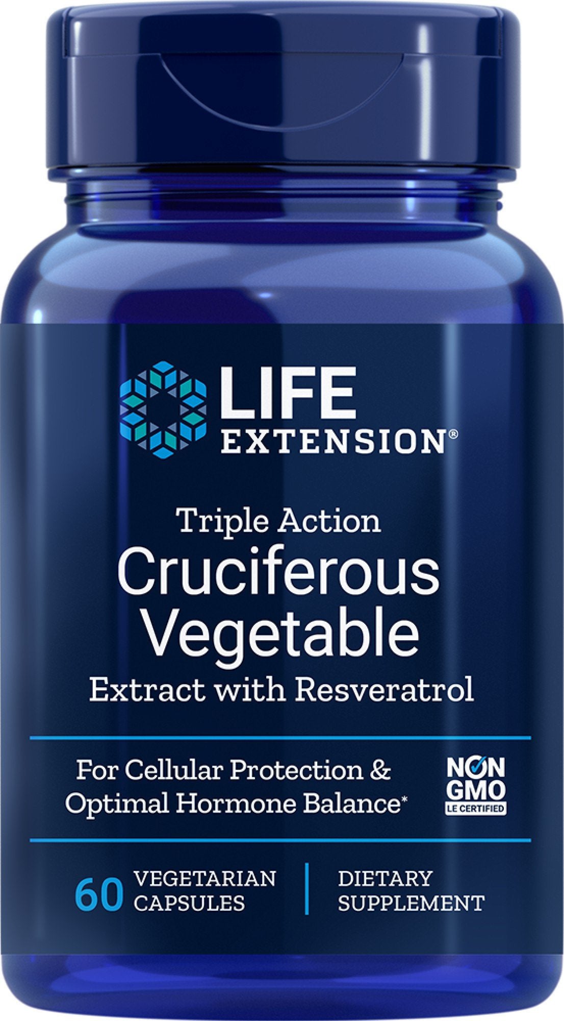 Life Extension Triple Action Cruciferous Vegetable Extract with Resveratrol 60 VegCap