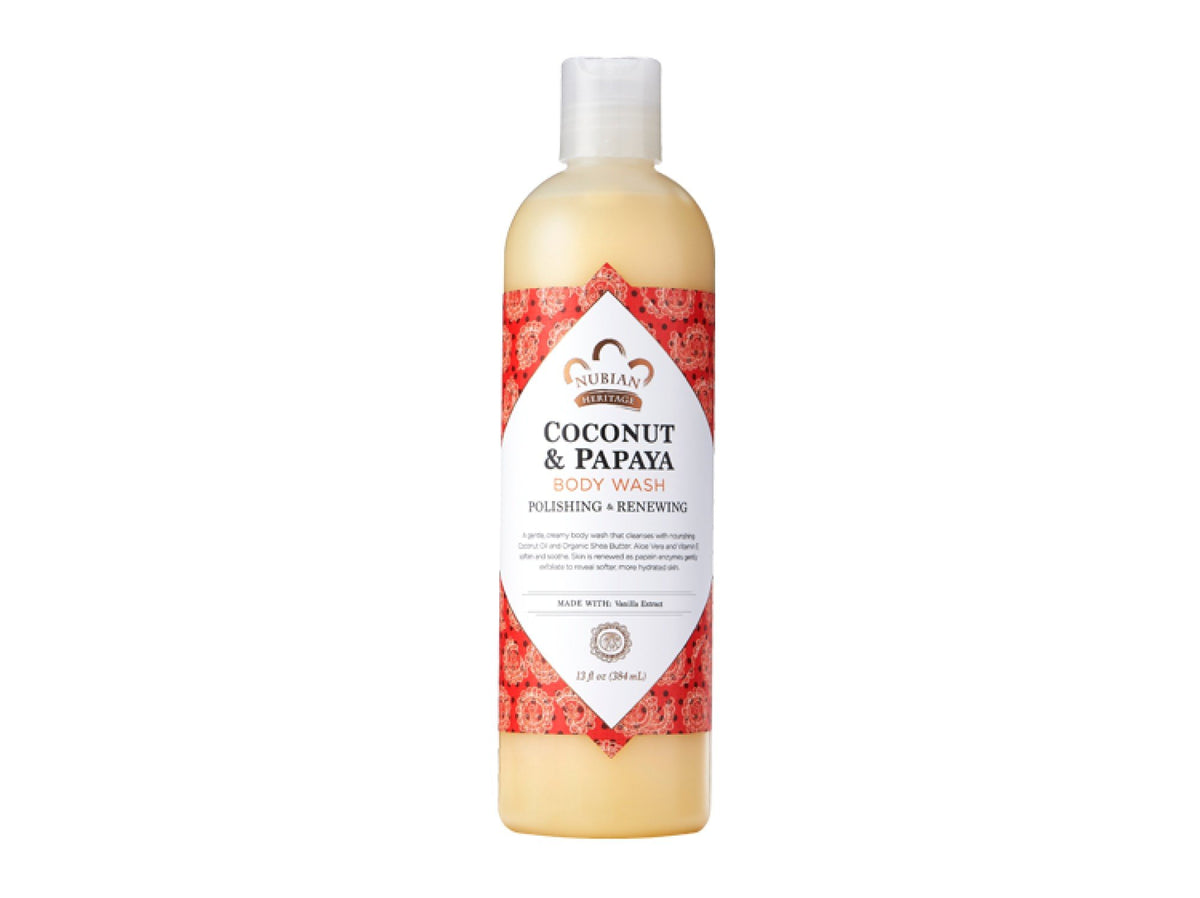 Nubian Heritage Coconut &amp; Papaya Body Wash 13 oz Liquid