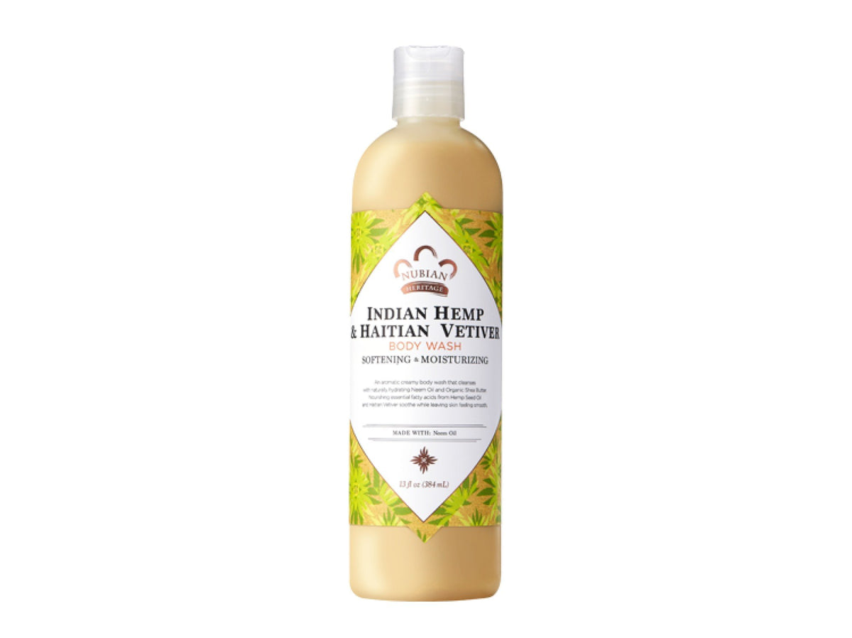Nubian Heritage Indian Hemp &amp; Haitian Vetiver Body Wash 13 oz Liquid