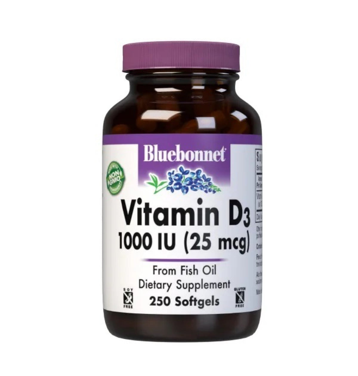 Bluebonnet Vitamin D3 1000 IU 250 Softgel