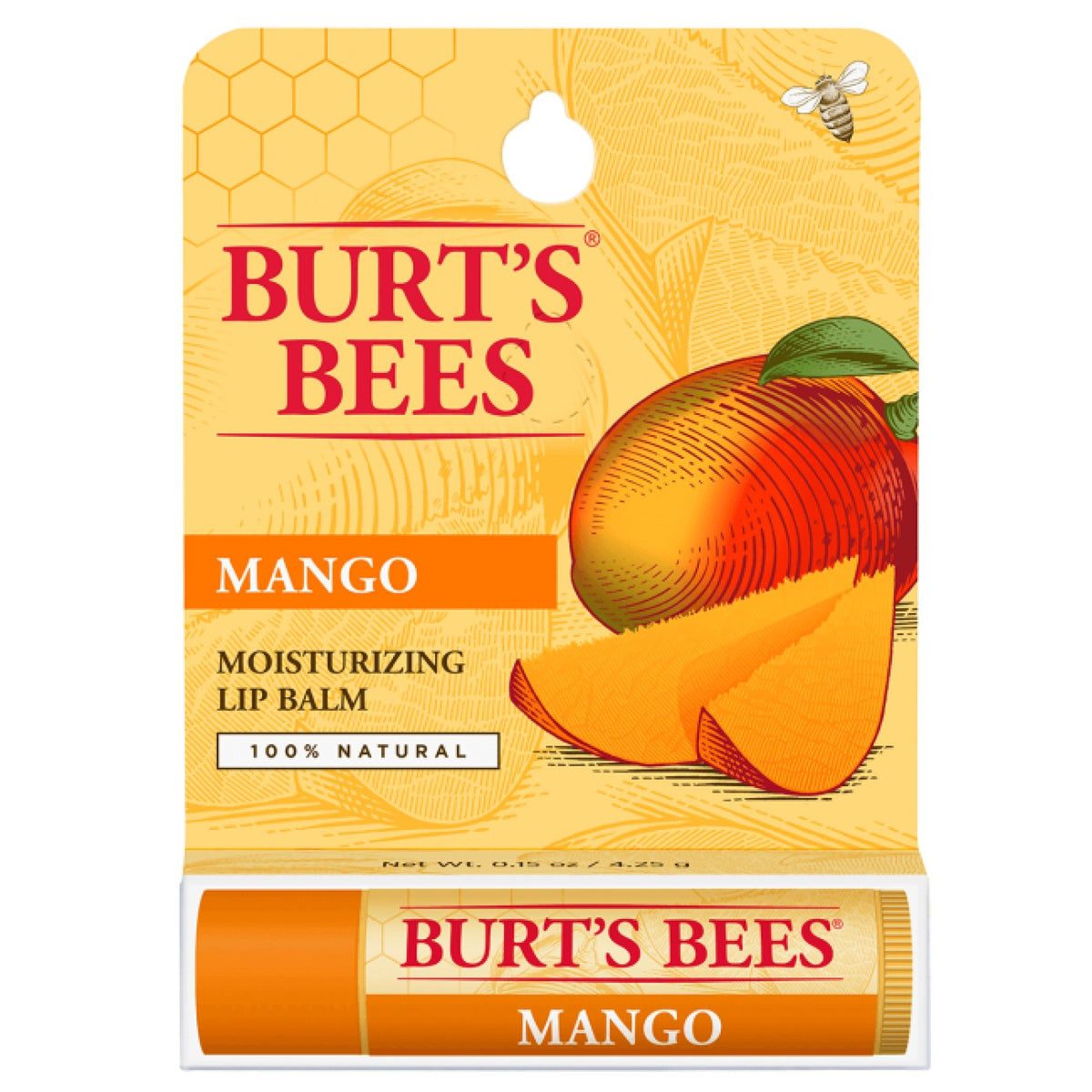 Burt&#39;s Bees Mango Butter Lip Balm Tube in Blister Box 1 Lip Balm