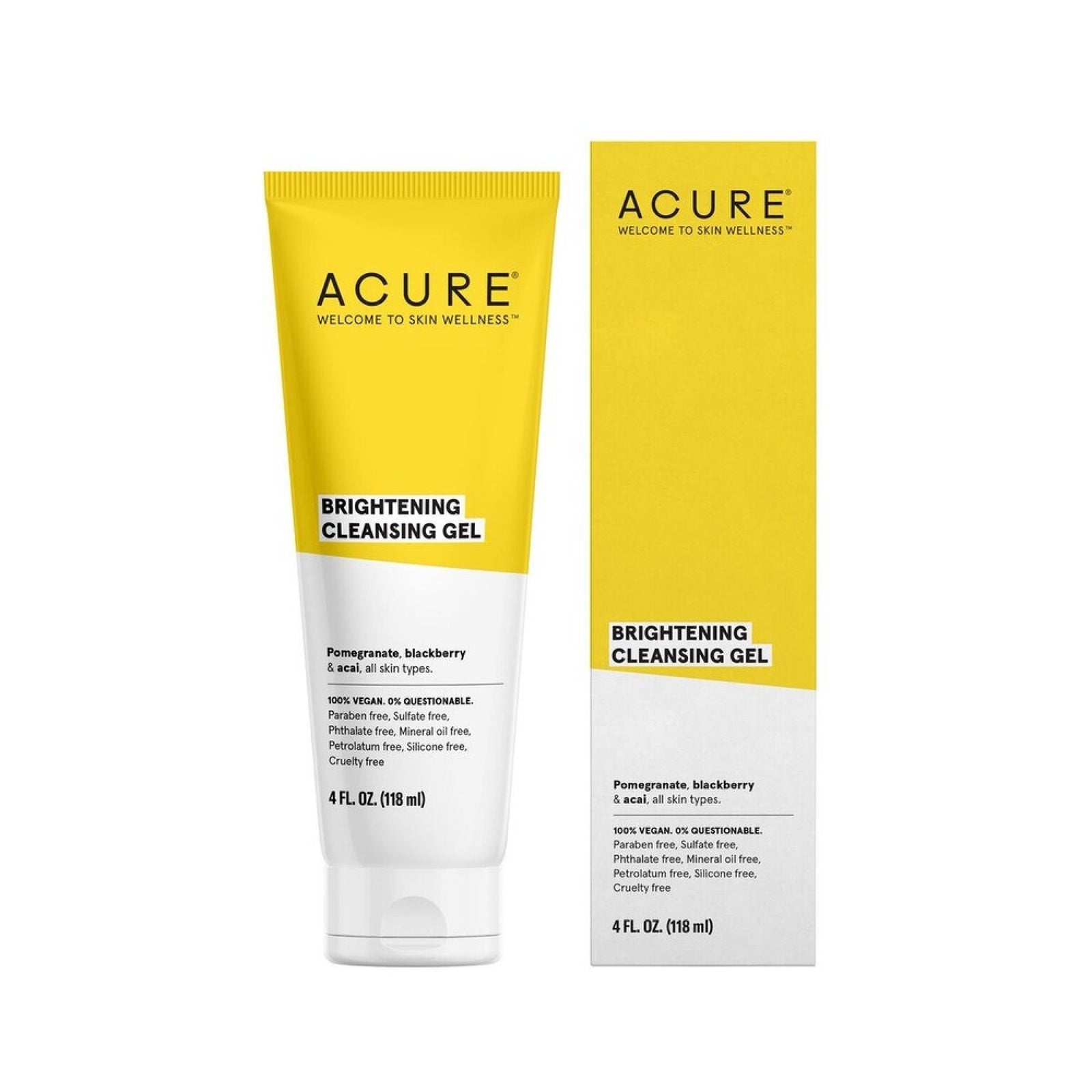 Acure Brightening Cleansing Gel 4 oz Gel