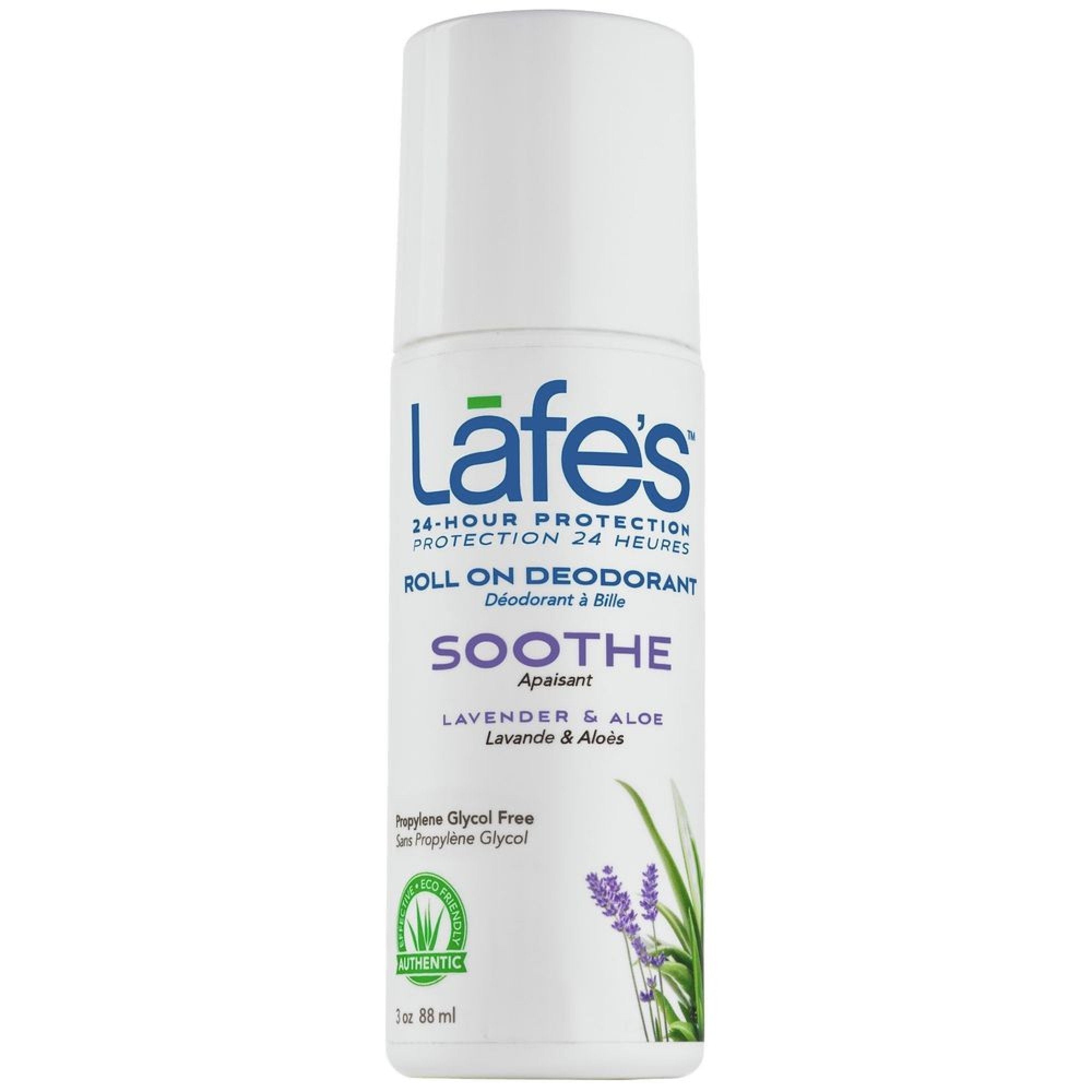 Lafe's Natural Bodycare Lafe's Natural Deodorant Roll-On Soothe Lavender & Aloe 3 oz Roll-On