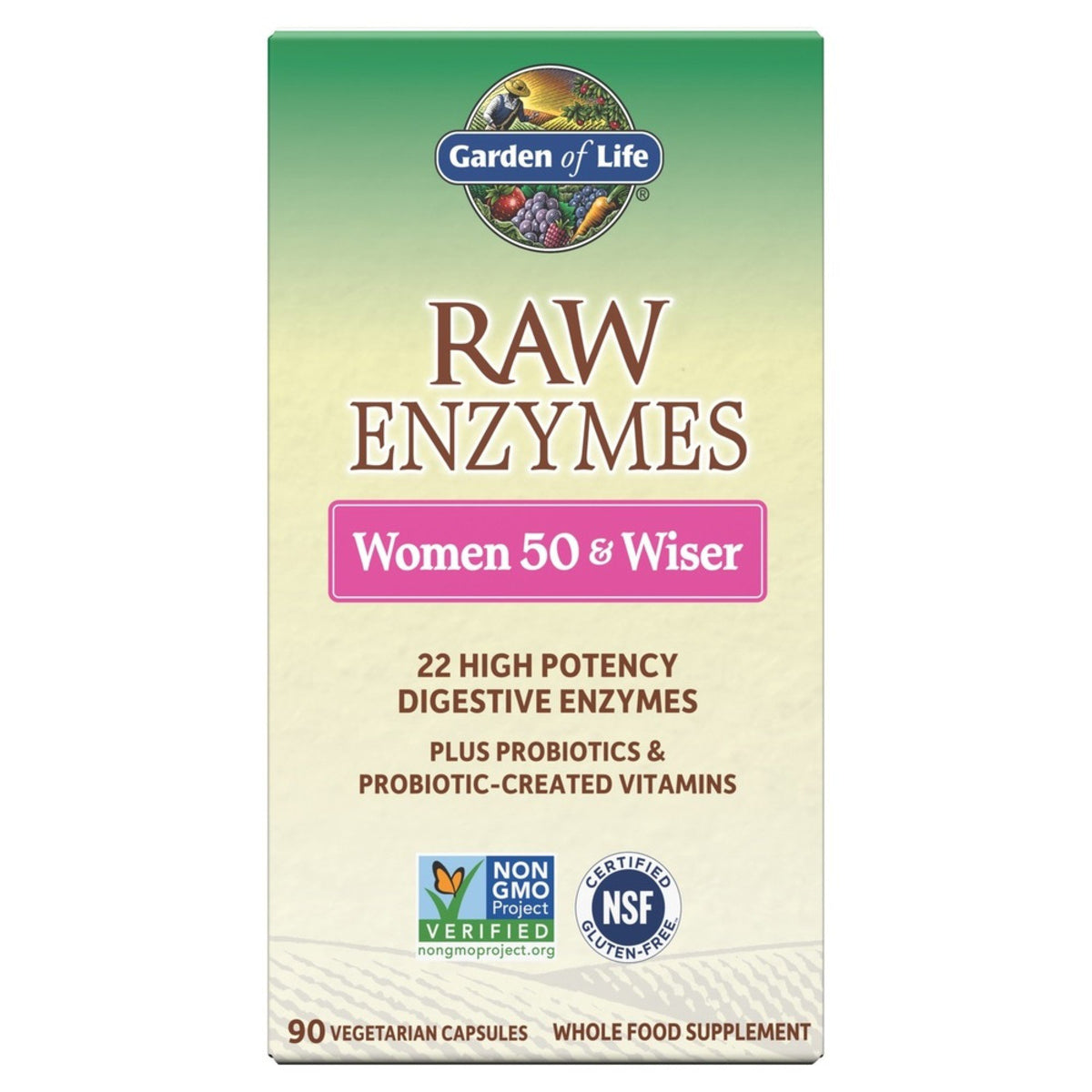 Garden of Life Raw Enzymes Women 50 &amp; Wiser 90 VegCap