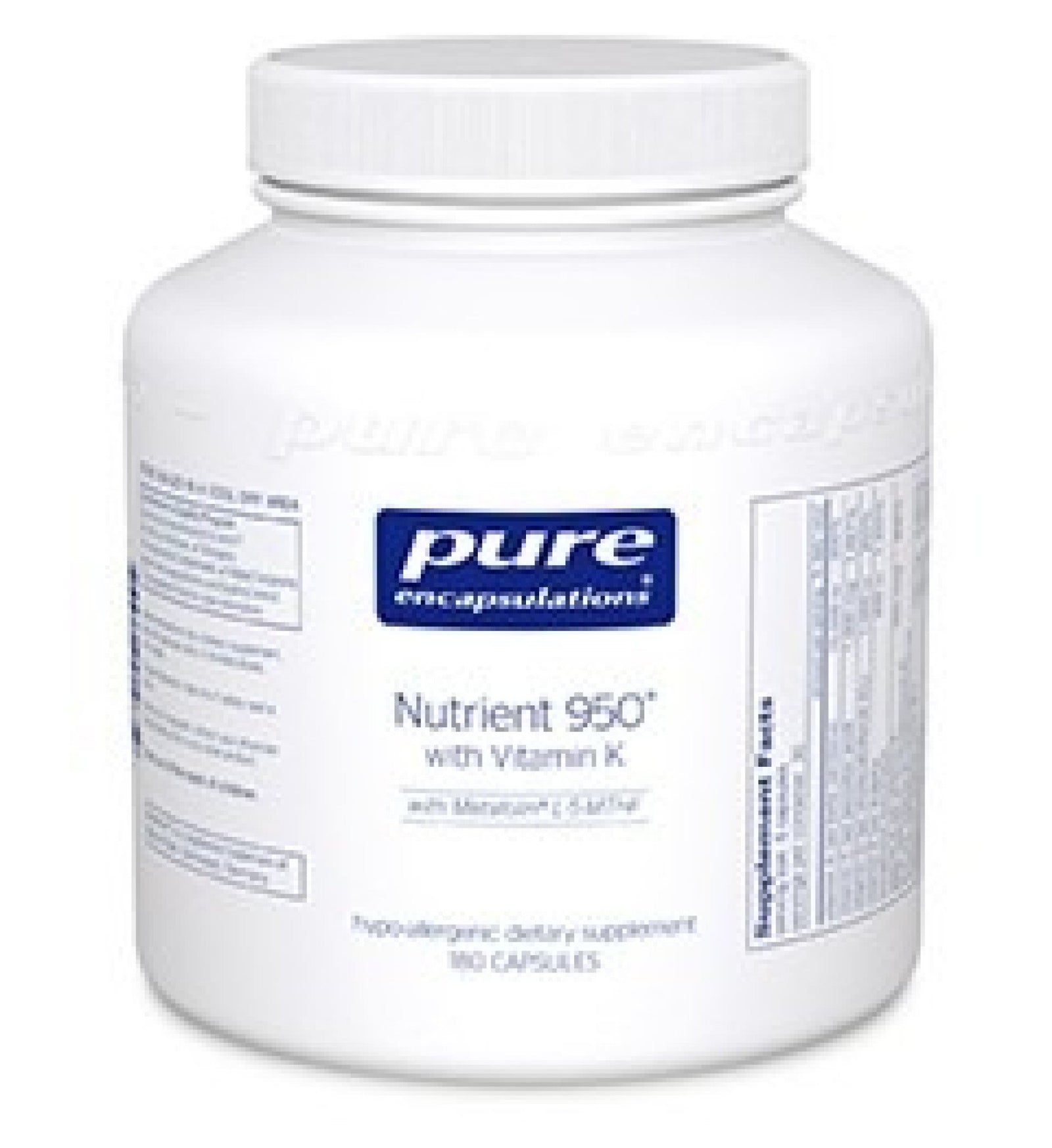 Pure Encapsulations Nutrient 950 with Vitamin K 180 Vegcap