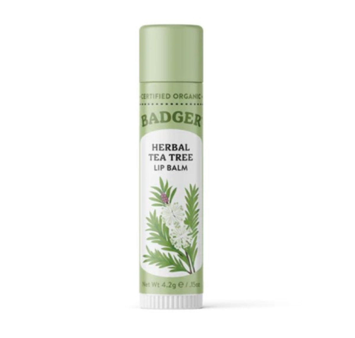 Badger Tea Tree &amp; Lemon Balm Herbal Lip Care Classic .15 oz Stick