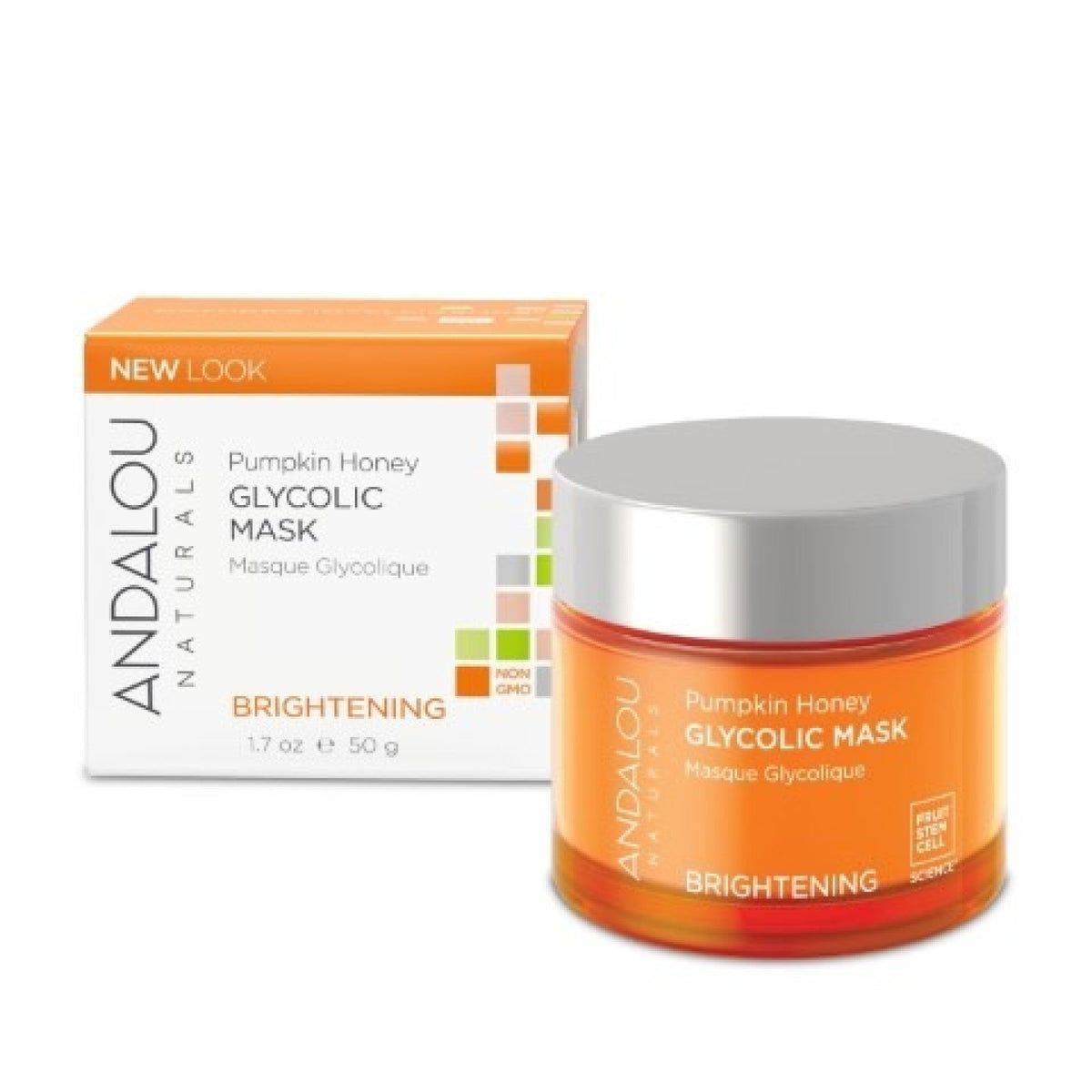 Andalou Naturals Pumpkin Honey Glycolic Brightening Mask 1.7 oz Cream