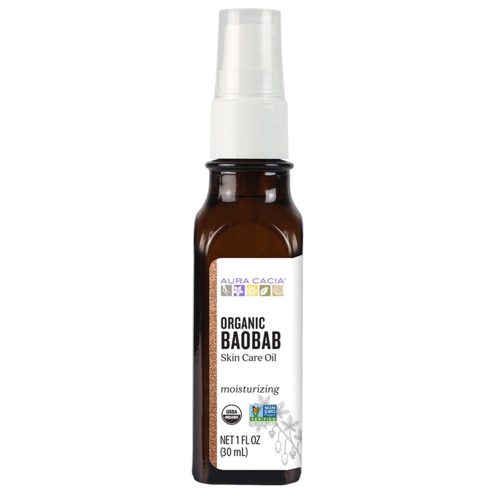 Aura Cacia Baobab Oil Certified Organic 1 oz Oil