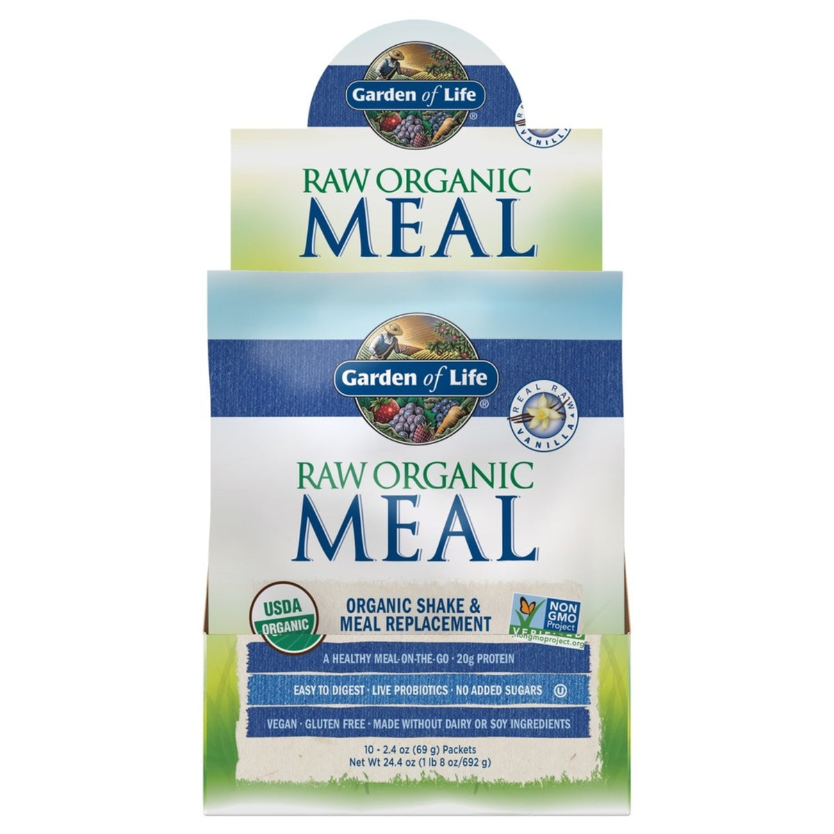 Garden of Life RAW Organic Meal Vanilla 10 Packets Box