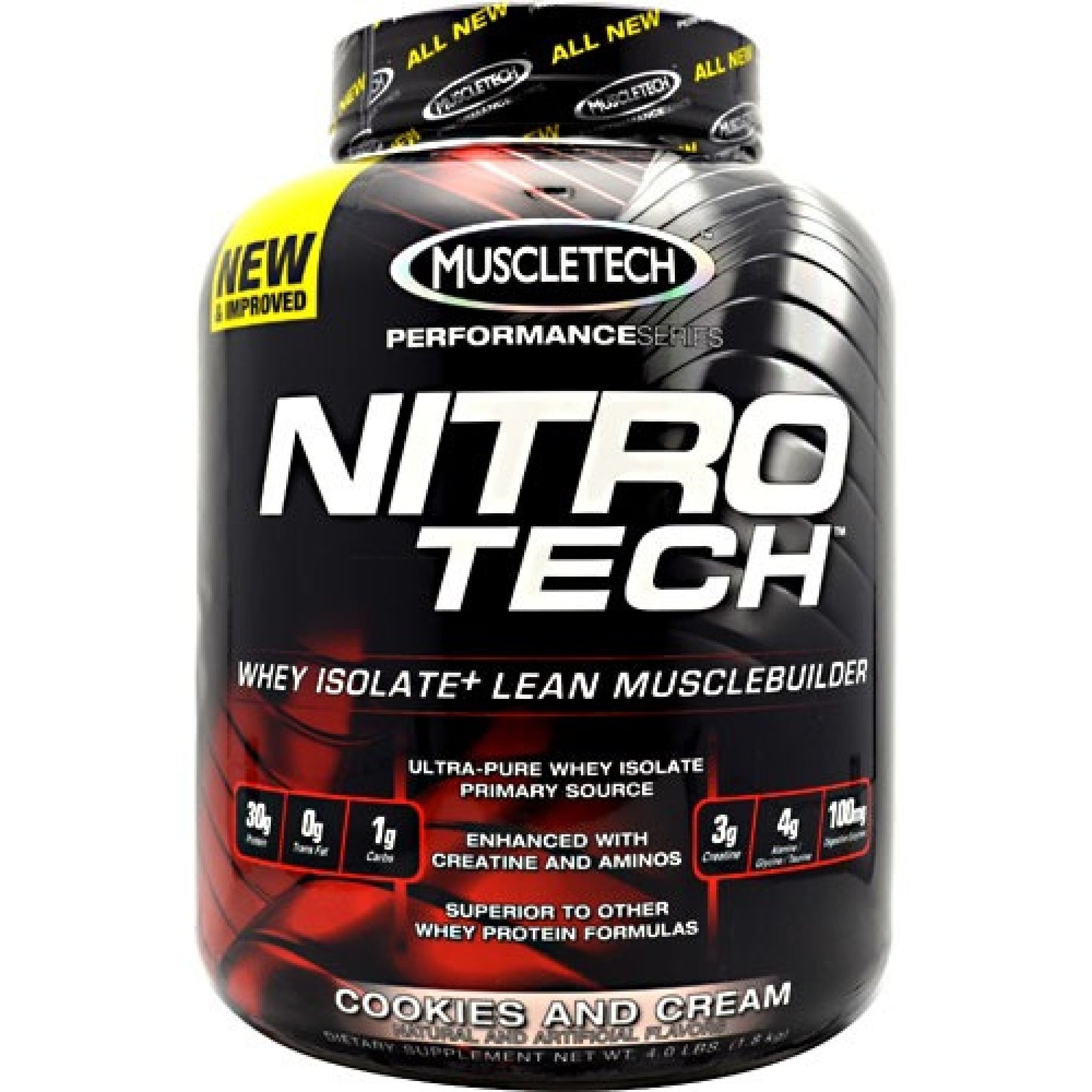 Muscletech Performance Series Nitro-Tech Cookies & Cream 4 lb Powder