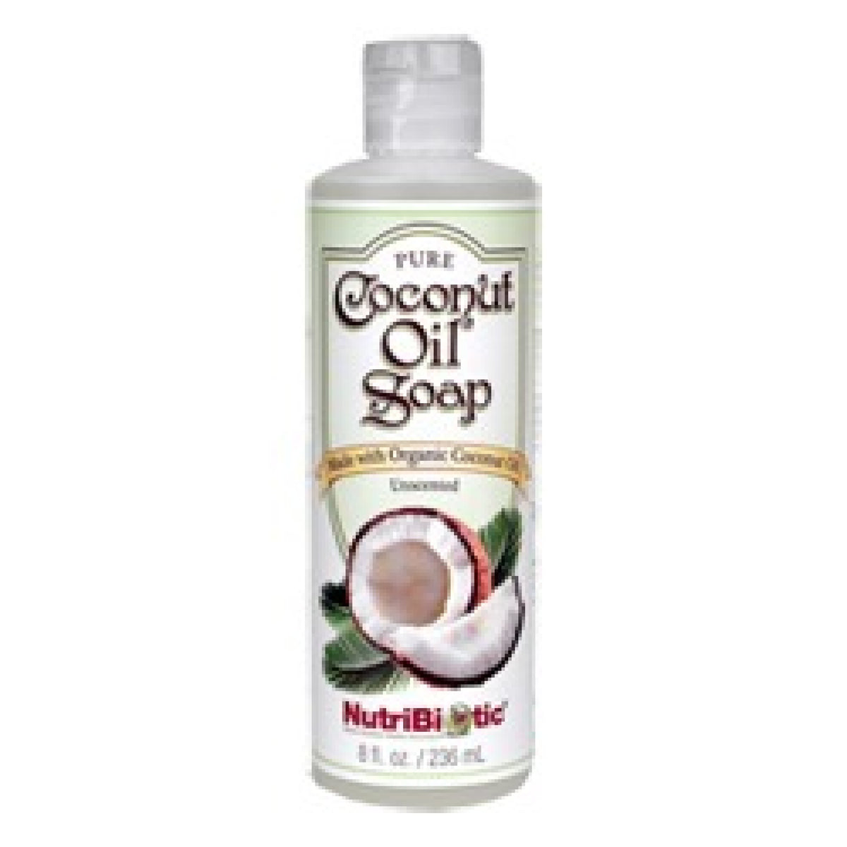 Nutribiotic Pure Coconut Oil Soap Unscented 8 oz Liquid