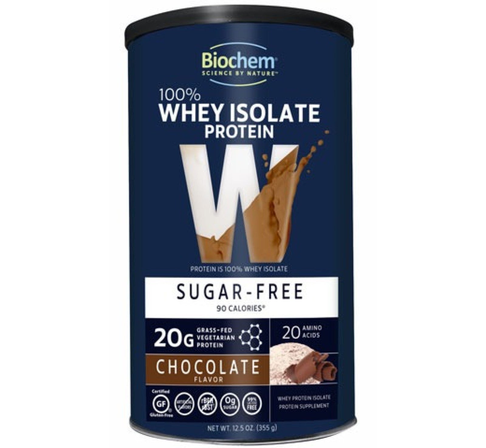 Biochem Sugar Free 100% Whey Protein Chocolate 12.5 oz (355g) Powder