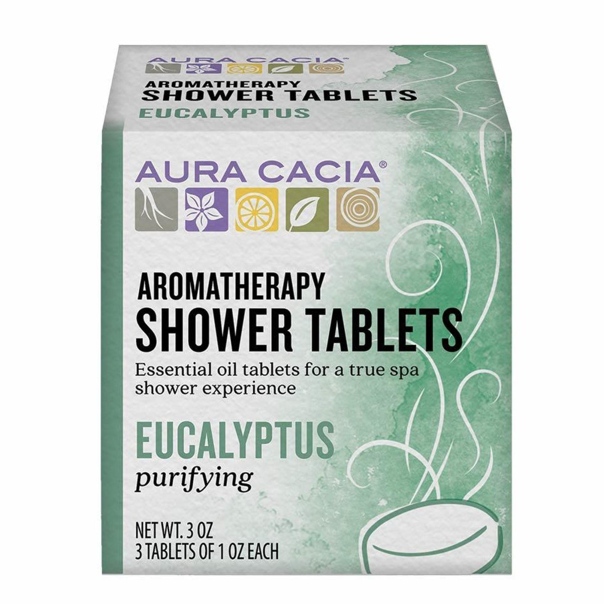 Aura Cacia Shower Tablets Purifying Eucalyptus 3 Pack Tablet