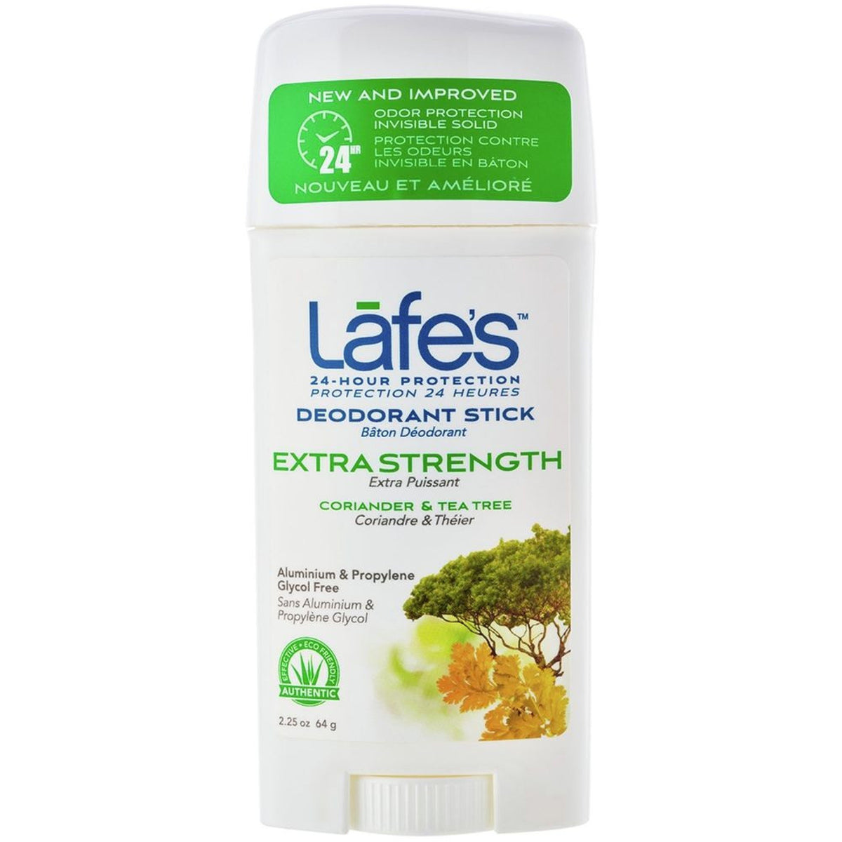 Lafe&#39;s Natural Bodycare Lafe&#39;s Natural Twist Stick Deodorant Extra Strength Coriander &amp; Tea Tree 2.5 oz Stick