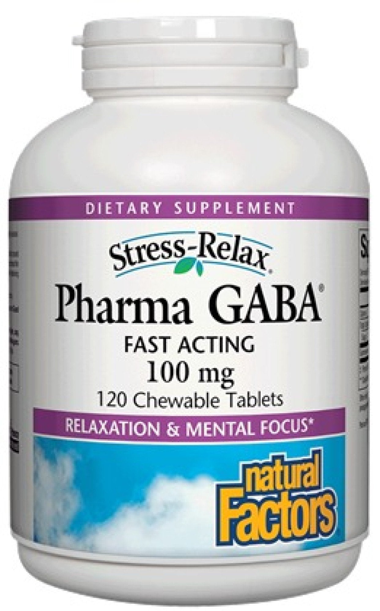 Natural Factors Stress-Relax Pharma GABA 120 Chewable Tablets