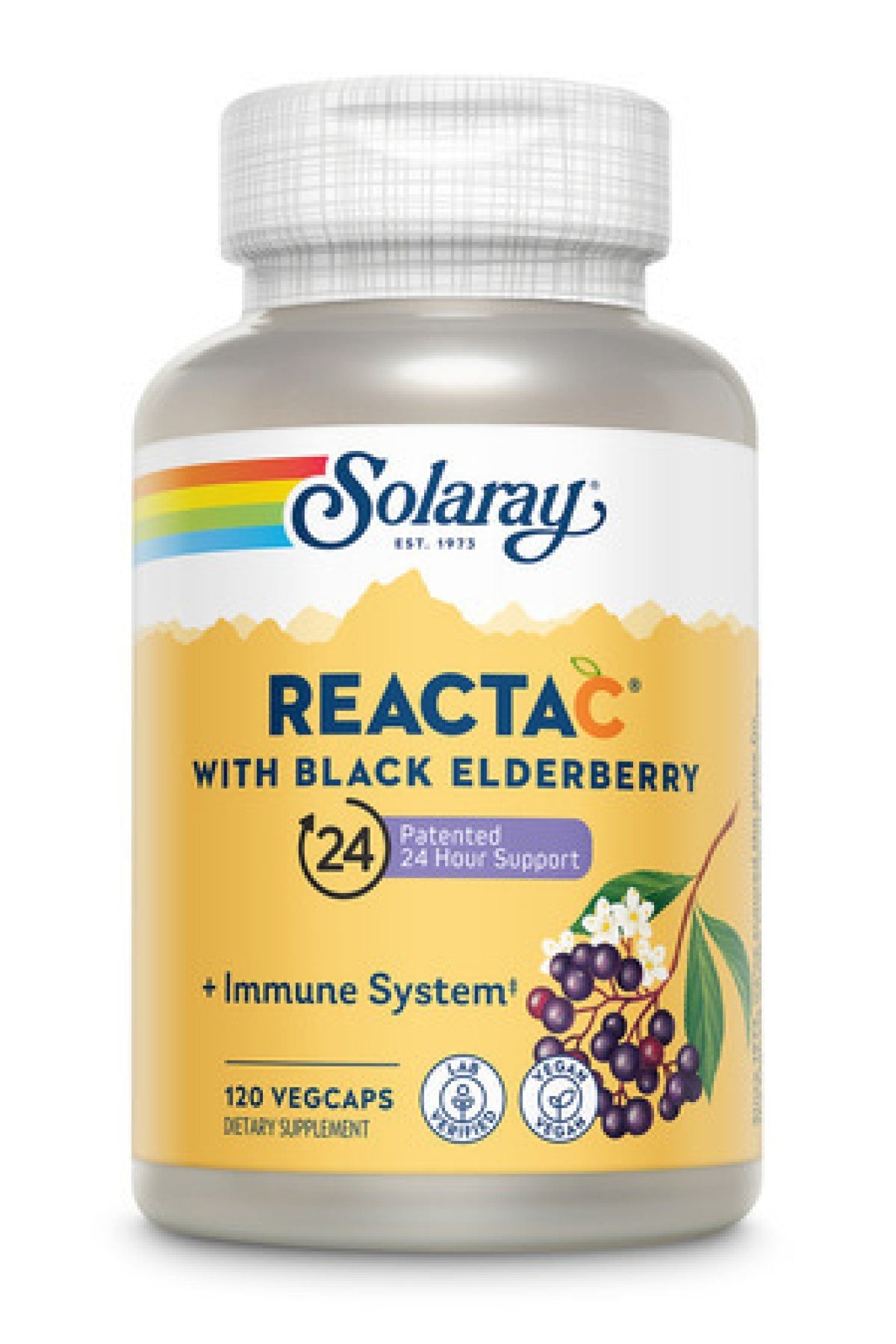 Solaray Reacta-C + Elderberry 500 mg 120 VegCap