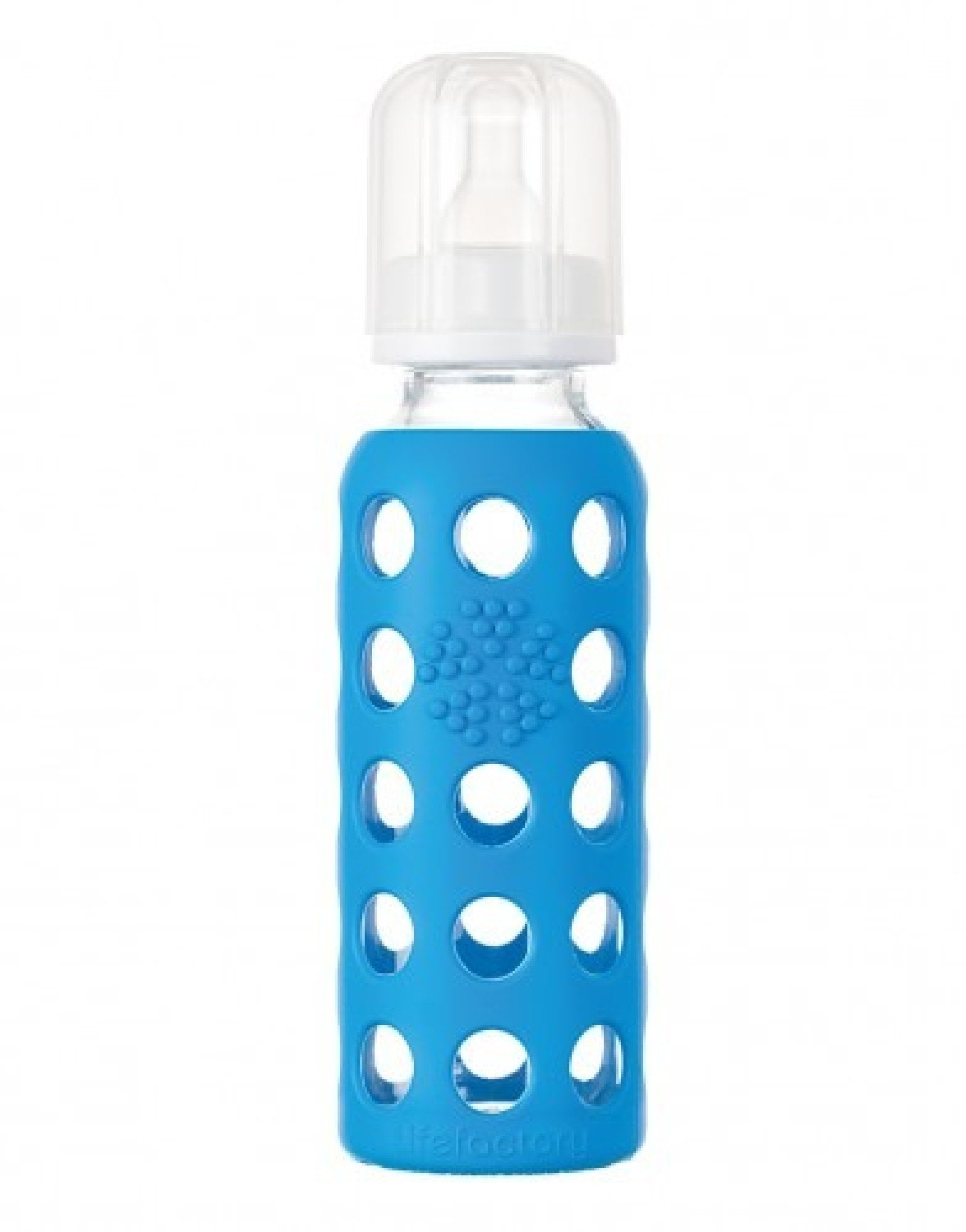 Lifefactory Glass Baby Bottle with Silicone Sleeve Ocean 9 oz Bottle