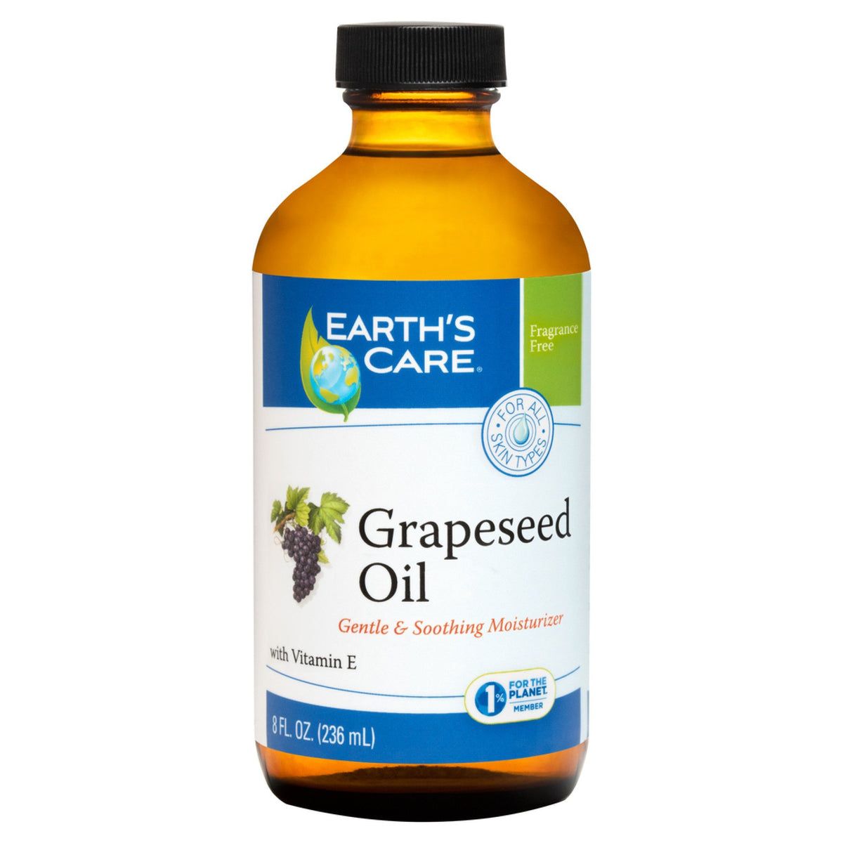 Earth&#39;s Care Grape Seed Oil 100% Pure &amp; Natural 8 oz Oil