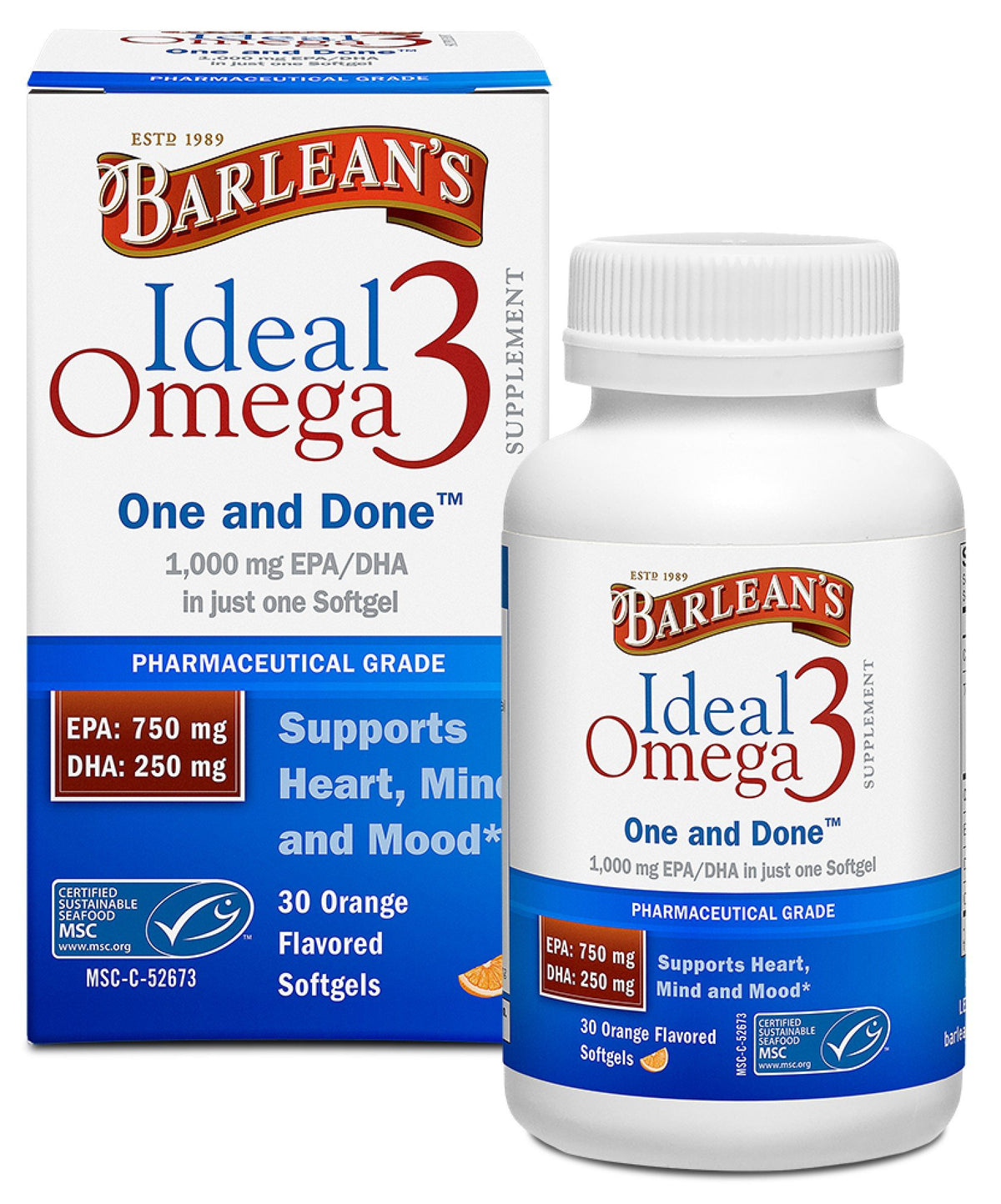 Barlean&#39;s Ideal Omega 3 30 Softgels