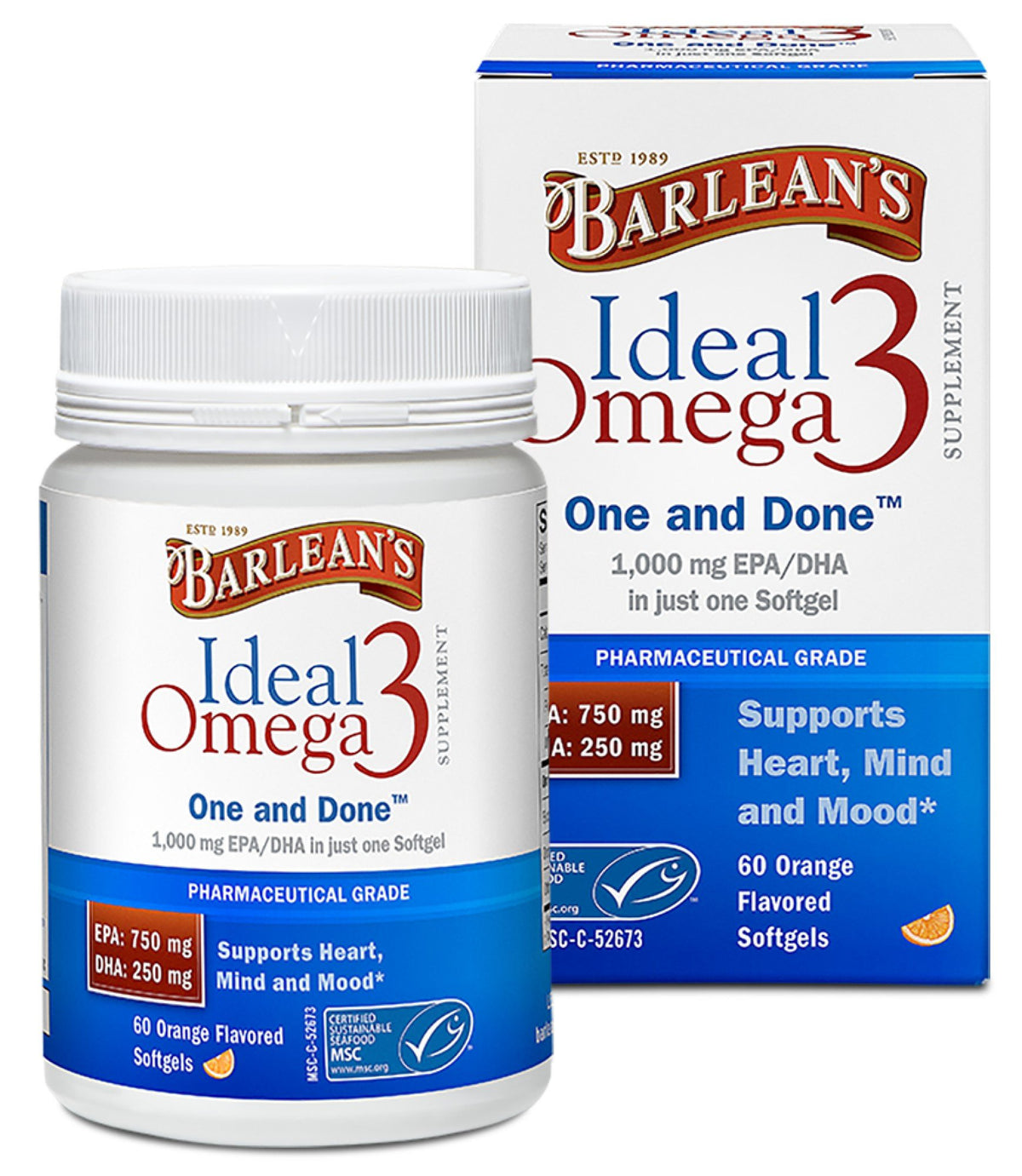 Barlean&#39;s Ideal Omega 3 60 Softgels