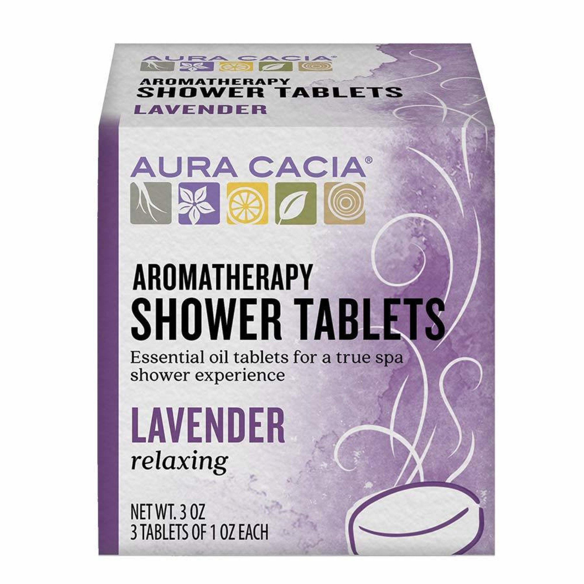 Aura Cacia Shower Tablets Relaxing Lavender 3 Pack Shower Tabs