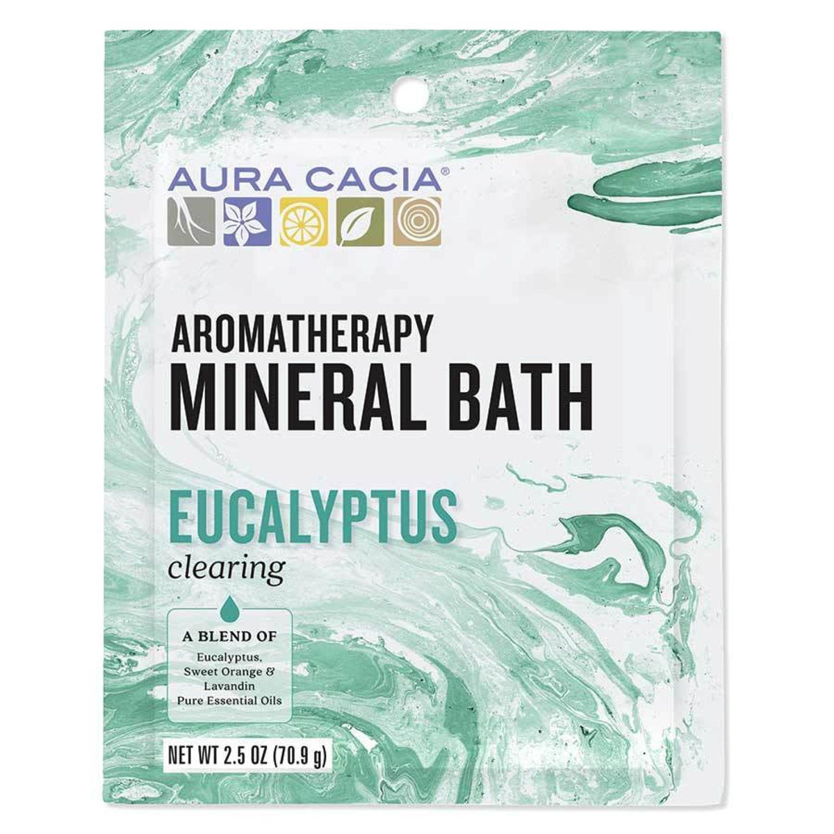 Aura Cacia Mineral Bath Clearing Eucalyptus 2.5 oz Powder