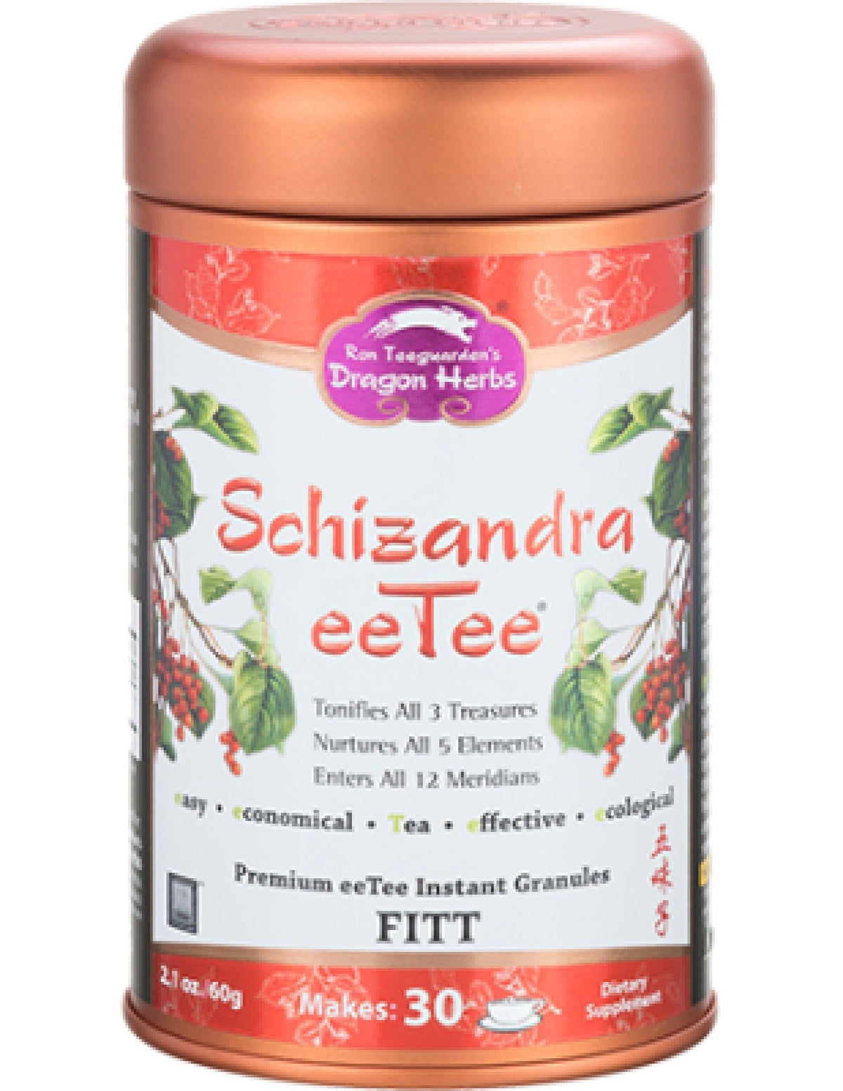 Dragon Herbs Schizandra Tea 30 Powder in Jar 30 servings Powder