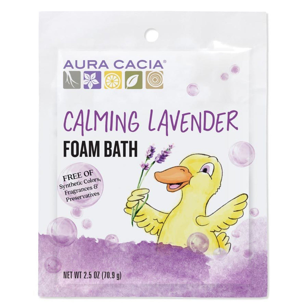 Aura Cacia Calming Lavender Kids Foam Bath 2.5 oz Powder