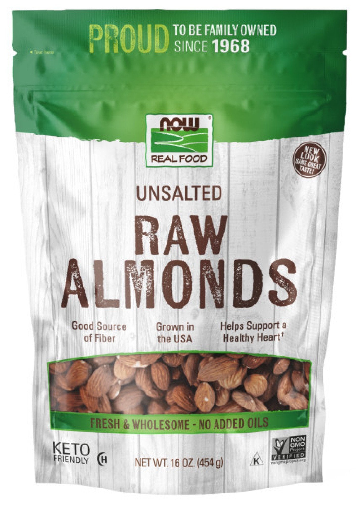 Now Foods Almonds Natural Unblanched 1 lbs Bag