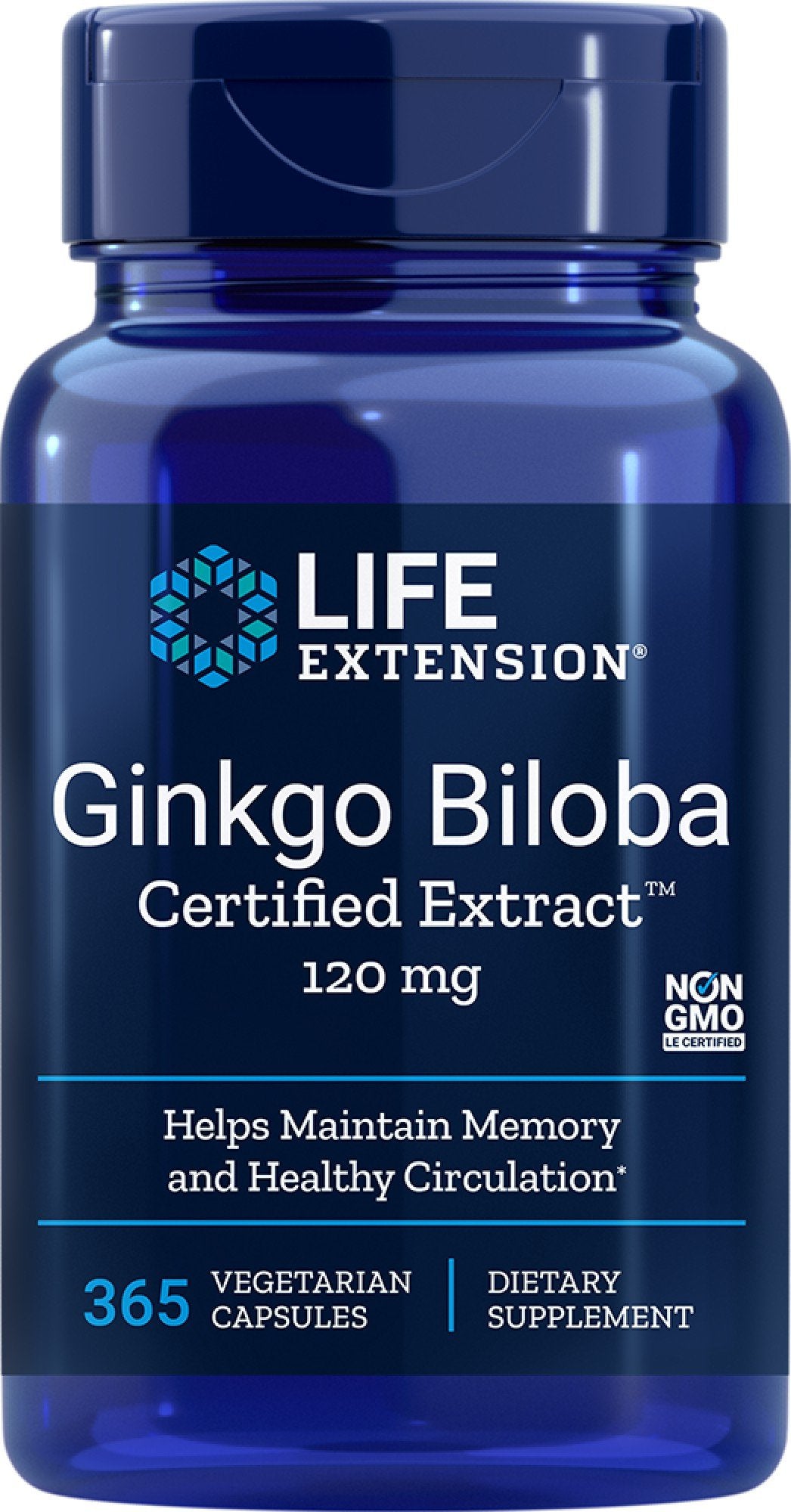 Life Extension Ginkgo Biloba Certified Extract 120 mg 365 VegCap