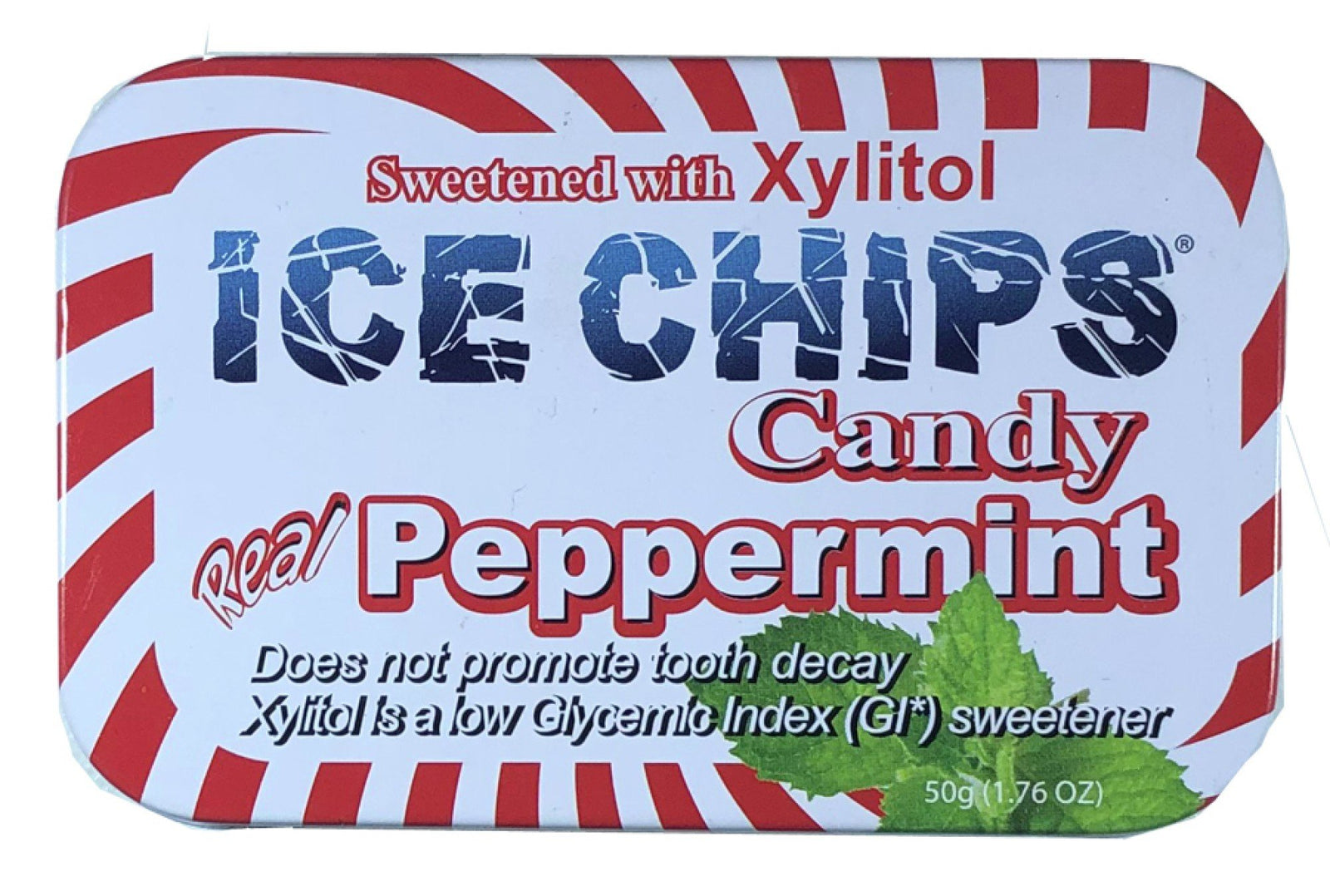 Ice Chips Candy Hand Crafted Candy Tin Peppermint 1.76 oz Candy