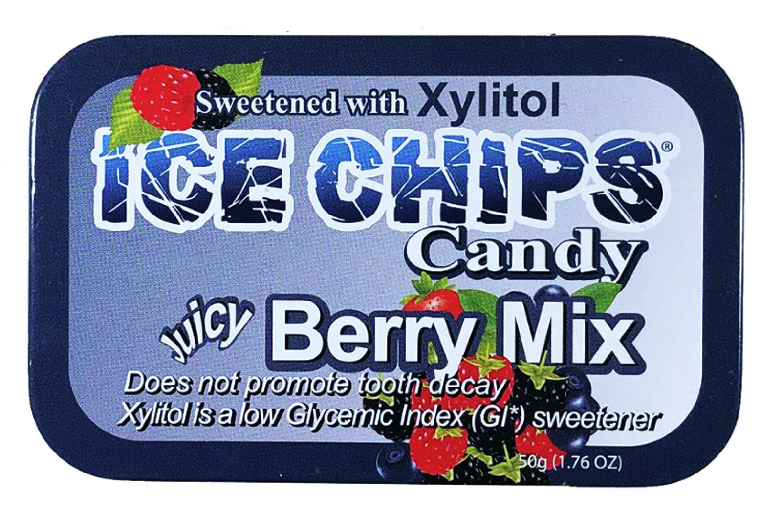 Ice Chips Candy Hand Crafted Candy Tin Berry 1.76 oz Candy