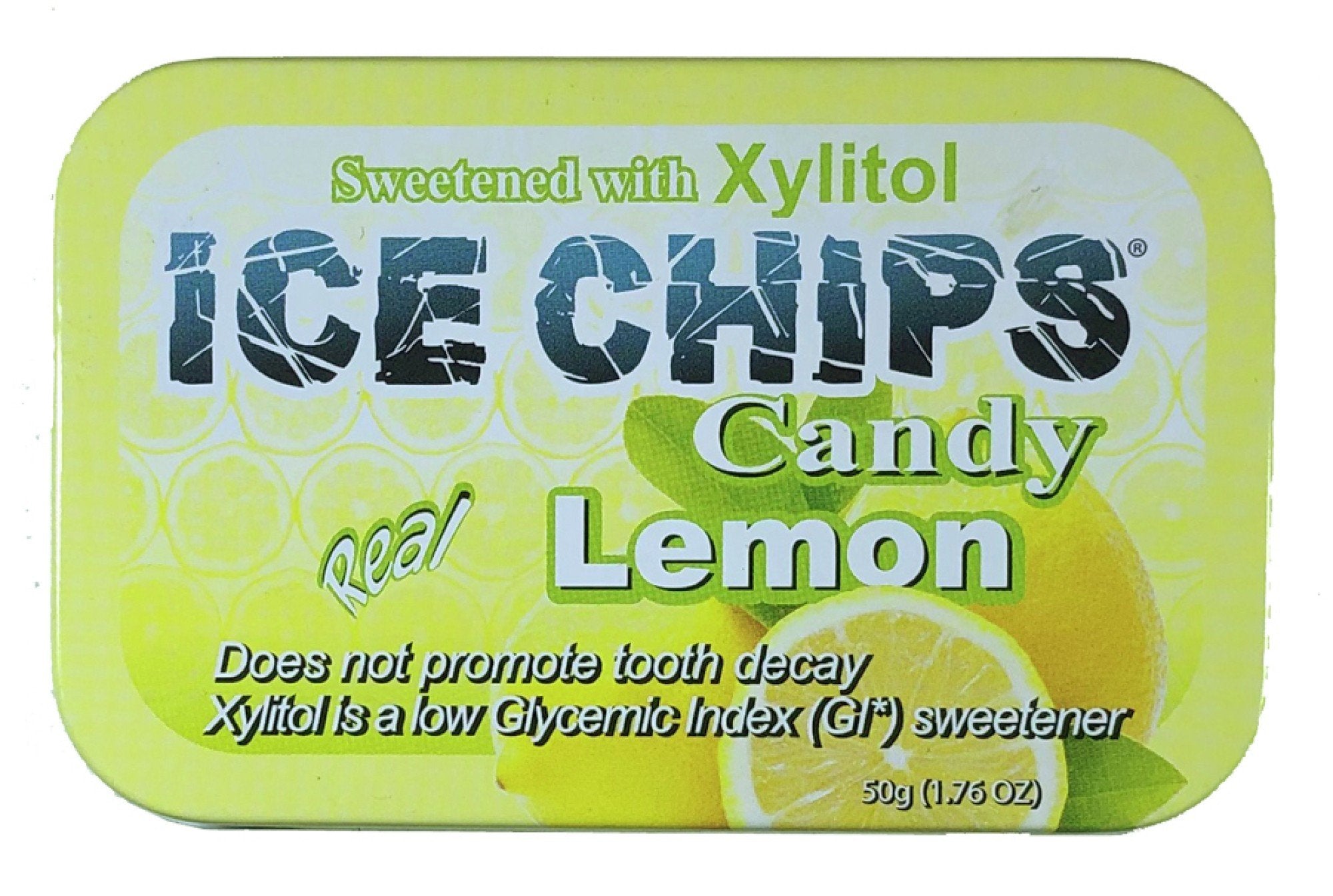 Ice Chips Candy Hand Crafted Candy Tin Lemon 1.76 oz Candy