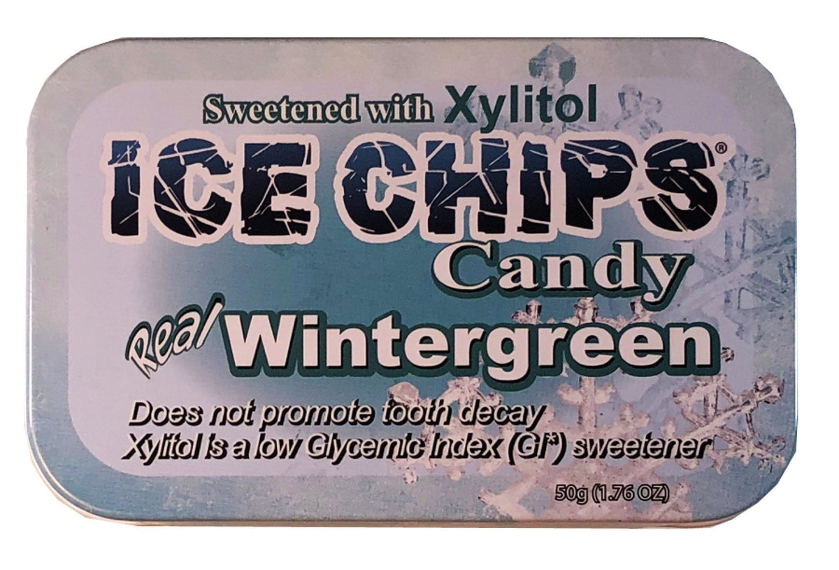 Ice Chips Candy Hand Crafted Candy Tin Wintergreen 1.76 oz Candy