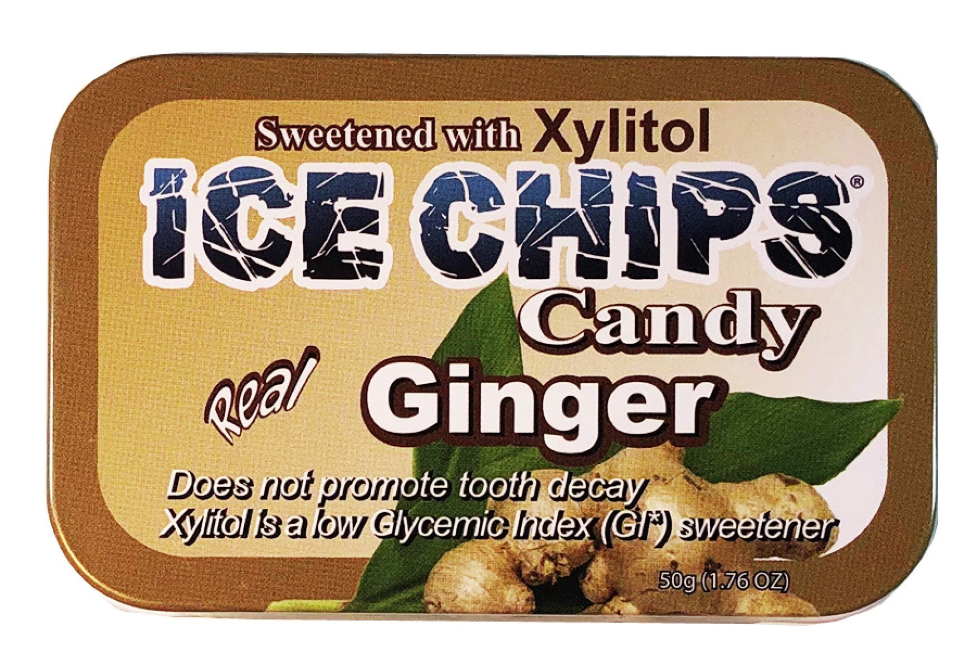 Ice Chips Candy Hand Crafted Candy Tin Ginger 1.76 oz Candy