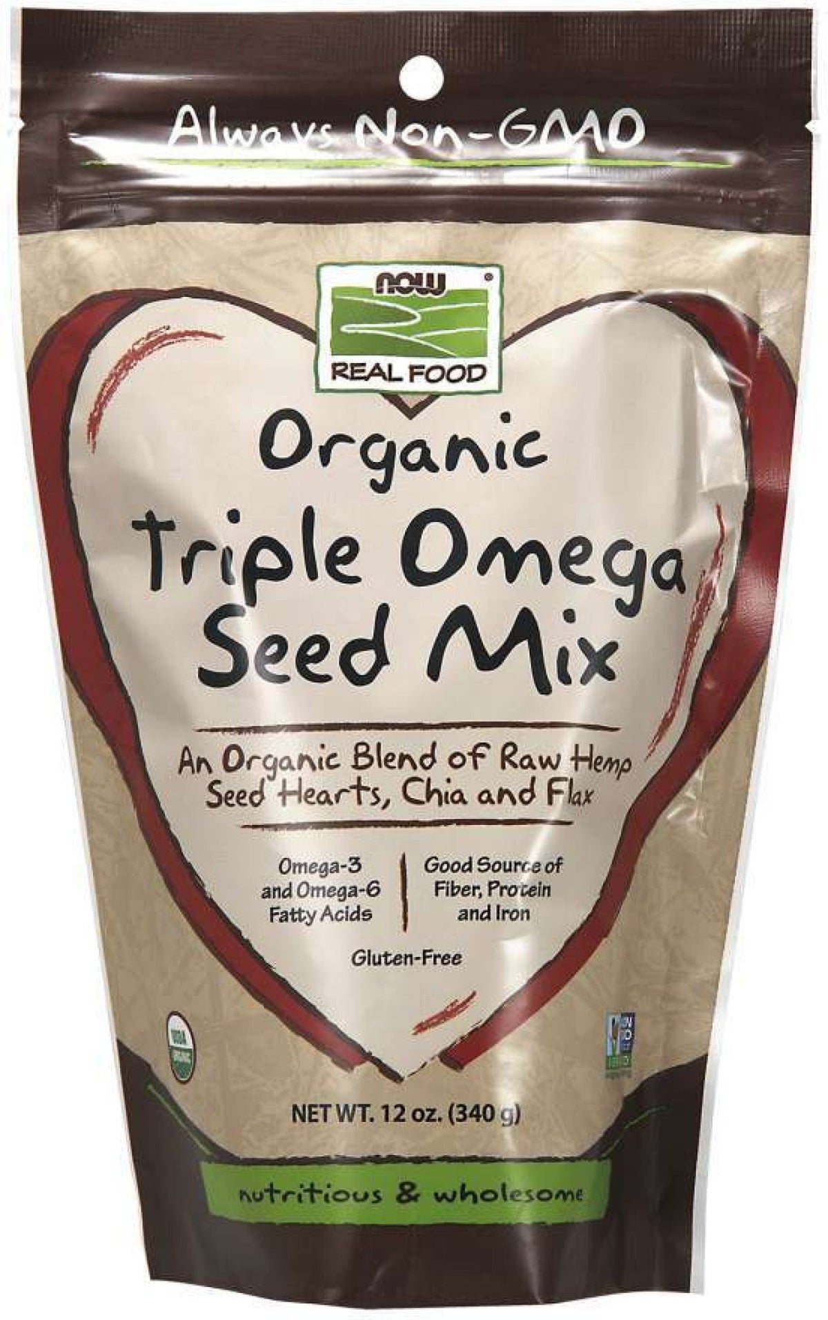 Now Foods Organic Triple Omega Seed Mix 12 oz Seed