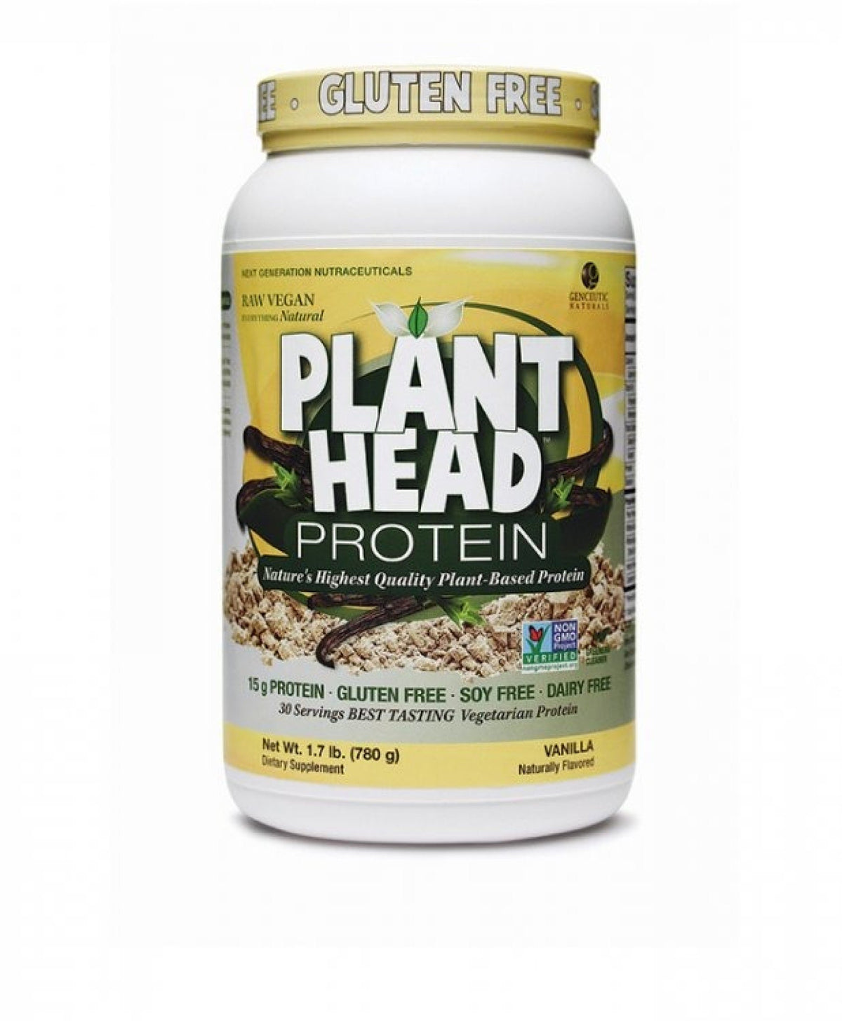 Genceutic Naturals Plant Head Protein Vanilla 23 oz Powder