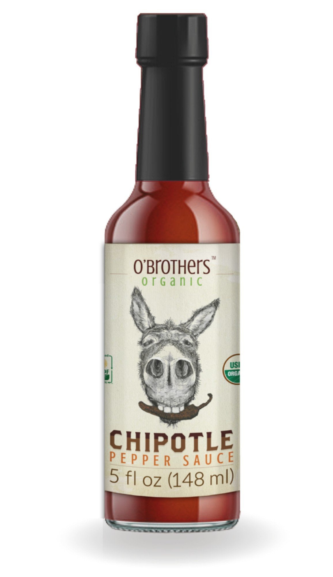 O'Brother Hot Sauce Chipotle Habanero Pepper Sauce 5 fl oz Bottle