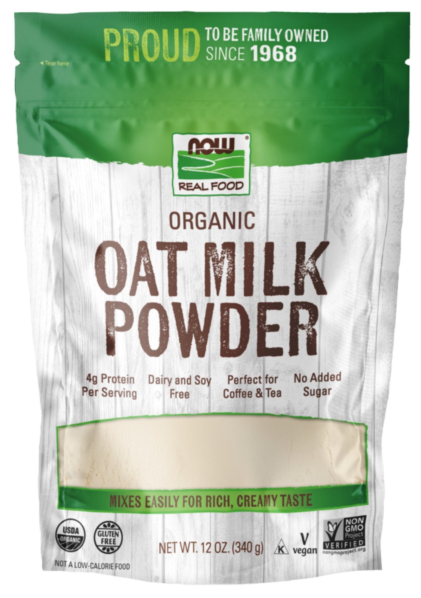 Now Foods Organic Oat Milk Powder 12 oz Powder