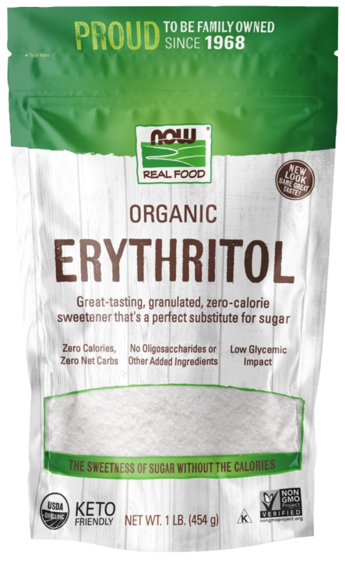 Now Foods Organic Erythritol 16 oz Granule