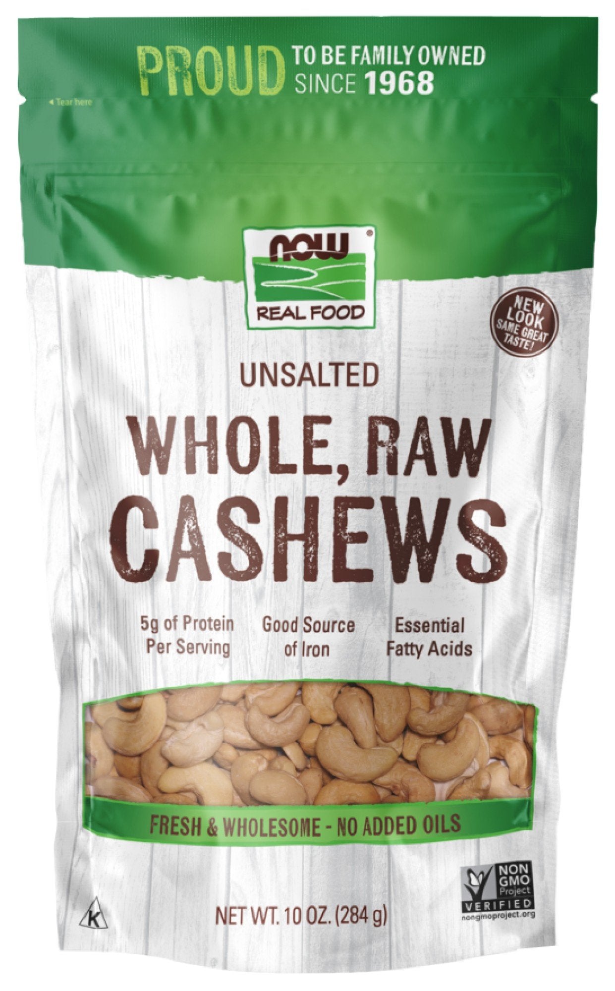 Now Foods Whole Raw Cashews 10 oz Bag