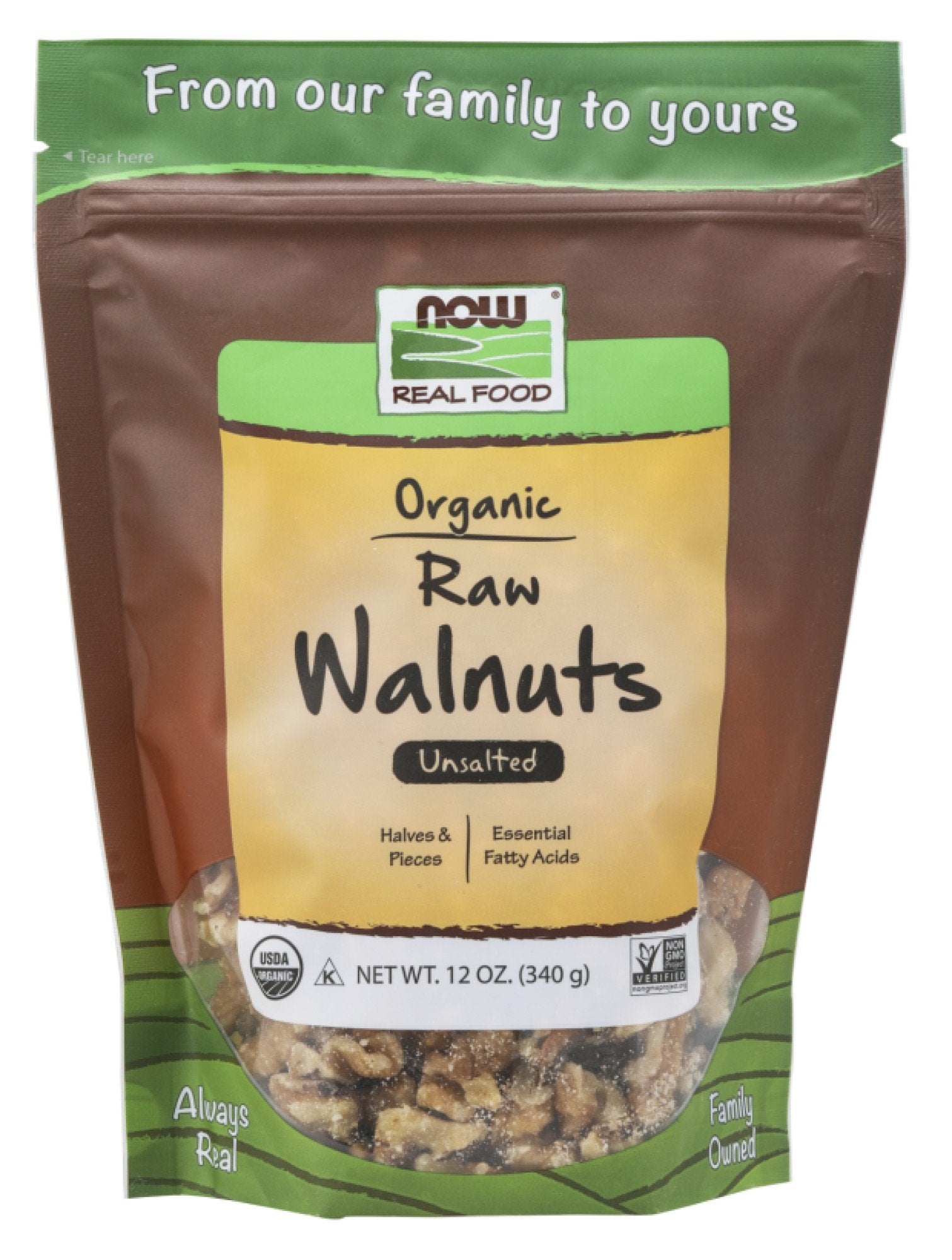 Now Foods Walnuts Certified Organic 12 oz Bag