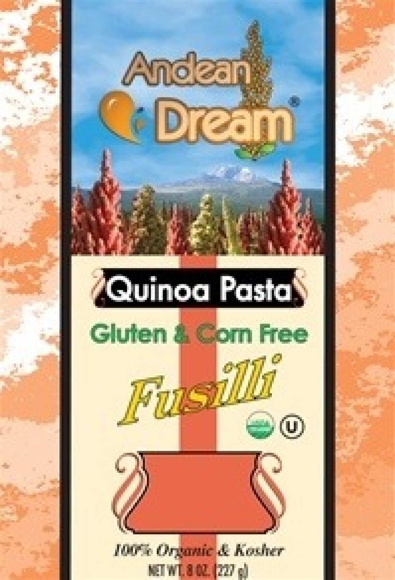 Andean Dream Organic Quinoa Pasta Fusilli Gluten Free 8 oz Box