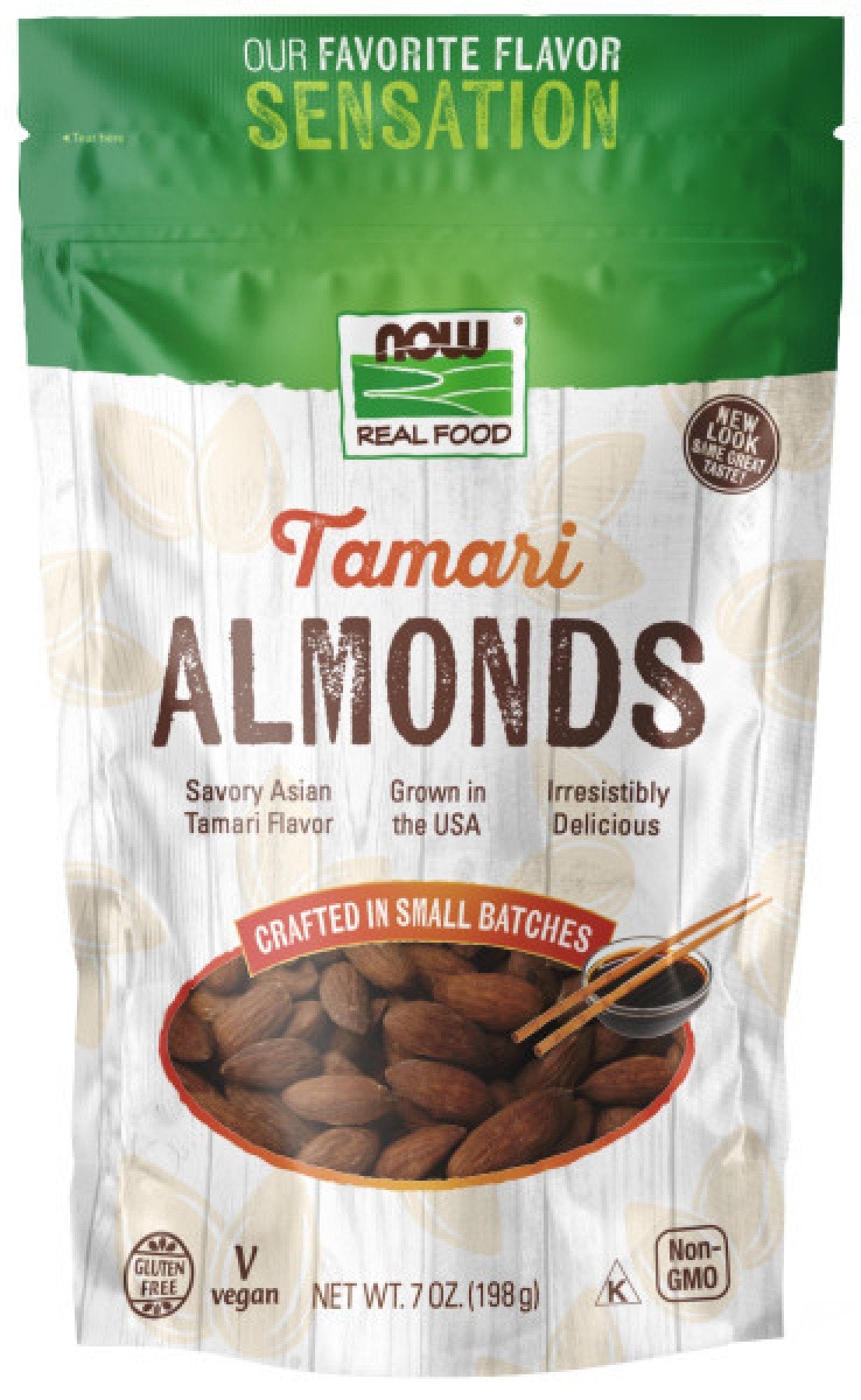 Now Foods Tamari Almonds 7 oz Bag