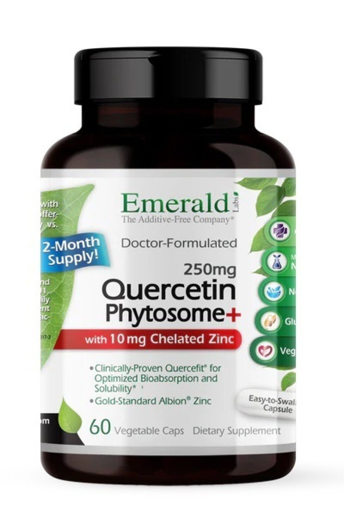 Emerald Labs Quercetin Phytosome 250 mg+ Zinc 10 mg 60 VegCap