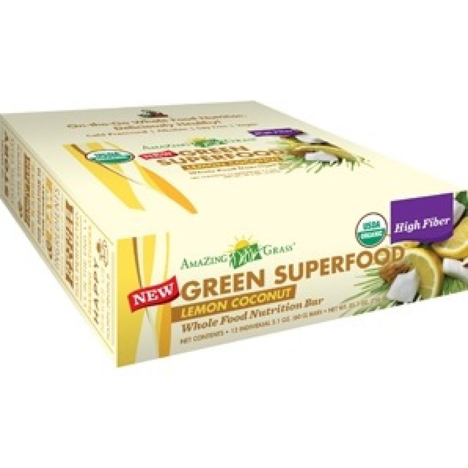 Amazing Grass Organic Green Superfood Lemon Coconut-Box 12 (2.1 oz) Box