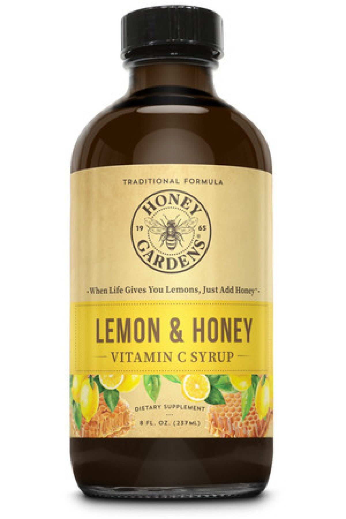 Honey Gardens Lemon &amp; Honey Vitamin C Syrup 8 oz Jar