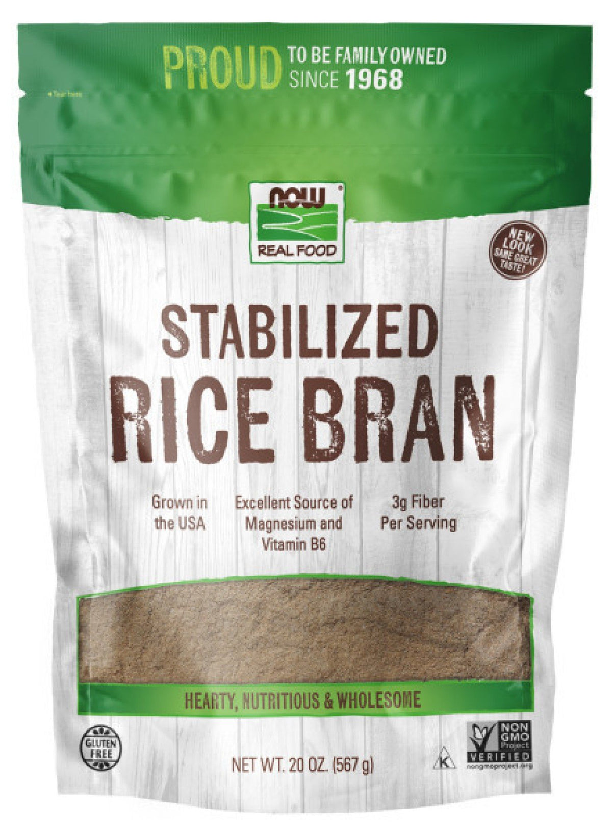 Now Foods Rice Bran 20 oz Bag