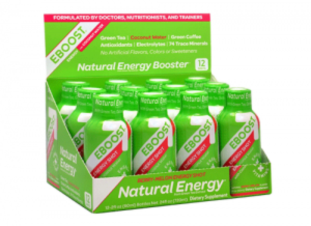 EBOOST Natural Energy Shot Berry Melon with Coconut Water 12 (2 oz ) fl oz Box
