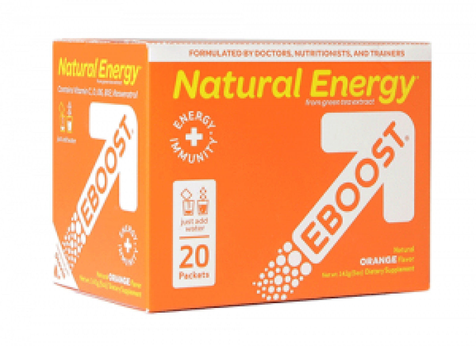 EBOOST Natural Energy Orange Powder 20 Packets Box